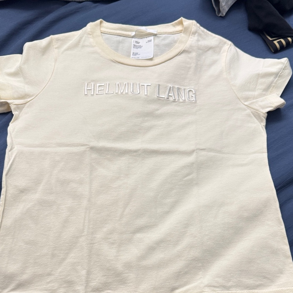 Helmut Lang Ivory Short Sleeve Tee
